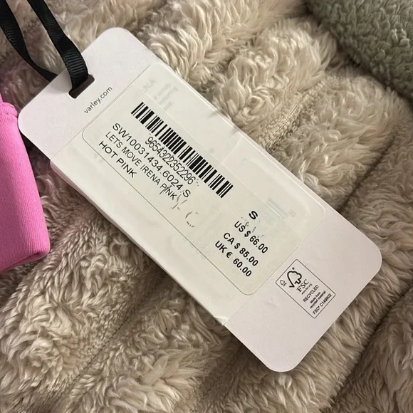 NWT VARLEY Bubblegum Pink Sports Bra - Picture 2 of 7